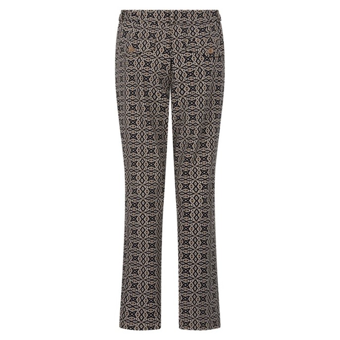 ZOSO Broek Pretty print travel Zwart Camel